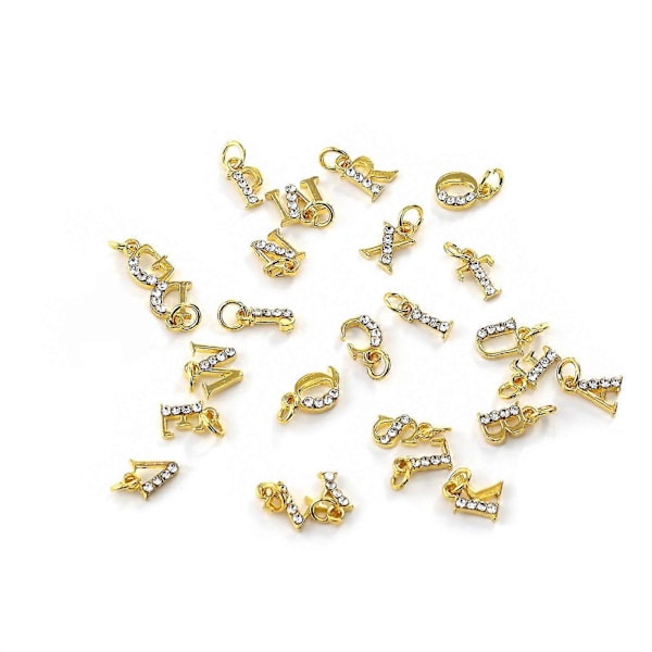 Neglekunst 26 Engelske Bogstaver Diamantsmykker DIY Smykketilbehør Legering Lille Vedhæng Armbåndsvedhæng Tilbehør
