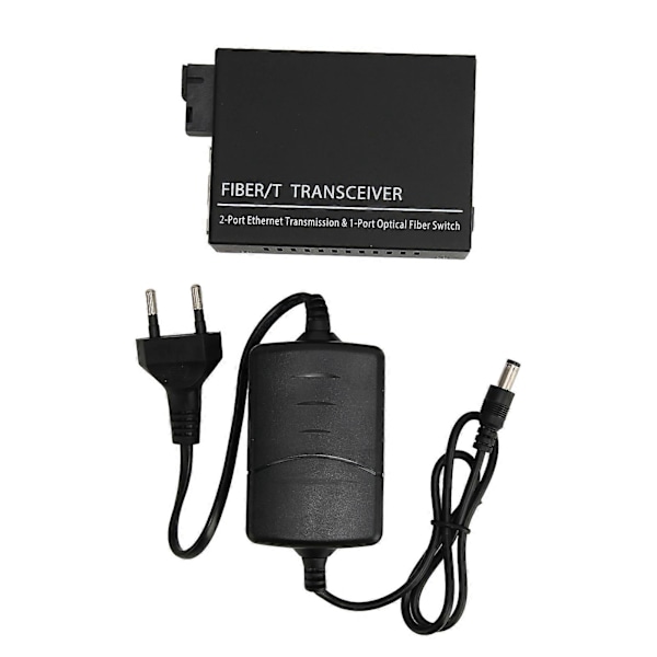 Fiber Transceiver Tx1310nm Rx1550nm Enkelt Fiber Single Mode Opptil 25km Fiber Ethernet Media Converter med SC Port 100?240V EU Plugg YEMMA