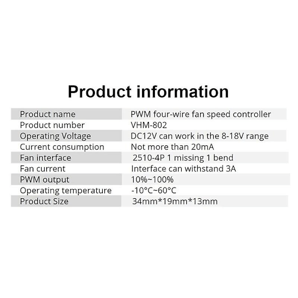 PWM-tuulettimen nopeudensäädin DC12V nopeudensäädinmoduuli Neljän johdon PC-tuulettimen ohjainmoduuli PC-suorittimille Kotelotuuletin G5AB