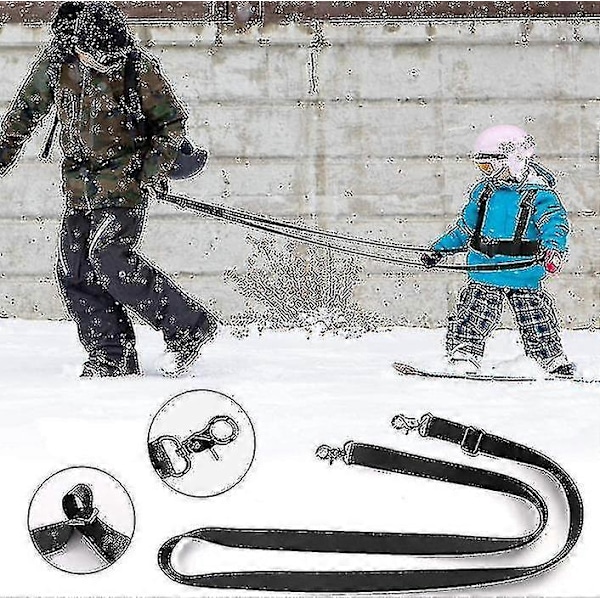 Slitstarkt och pålitligt barnsäkerhetsbälte för skidåkning med draglina för snowboardåkning, skidsele för barn, träningsbälte