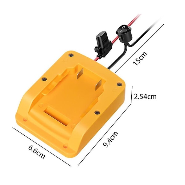 DIY-adapter for 18V 20V litiumbatteri med sikring 12AWG Power Wheels-adapter for DCB206