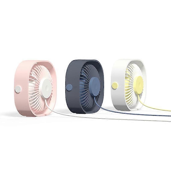 USB Bordventilator Bærbar Mini Personlig Skrivebordsventilator med 360 Graders Rotation og Justerbar 3 Hastigheder til Kontor, Rejser - Pink