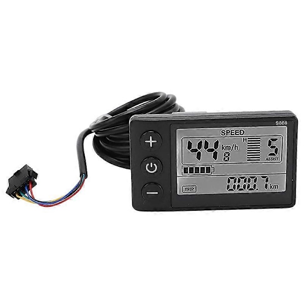 Elektrisk Cykel LCD-Display, S866 LCD-Display Sm Kontakt Elektrisk Cykel LCD-Displaypanel IP65 Vattentät LCD-Displaymätare