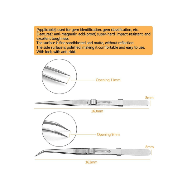 Diamantholder Tang - Juveler Værktøj - Rustfrit Stål Tang - Diamantholder Tang - Ædelsten Tang