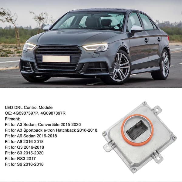 LED DRL-styrningsmodul Plug and Play 4G0907397P Strålkastarkontrollmodul för A3 A6 Q3 S3 RS3 S6