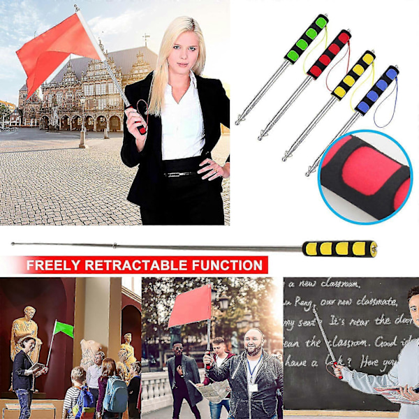 Flaggstång Lättviktig Rostfritt Stål Portabel Svamphandtag Flaggstång Flaggviftande Flaggstång