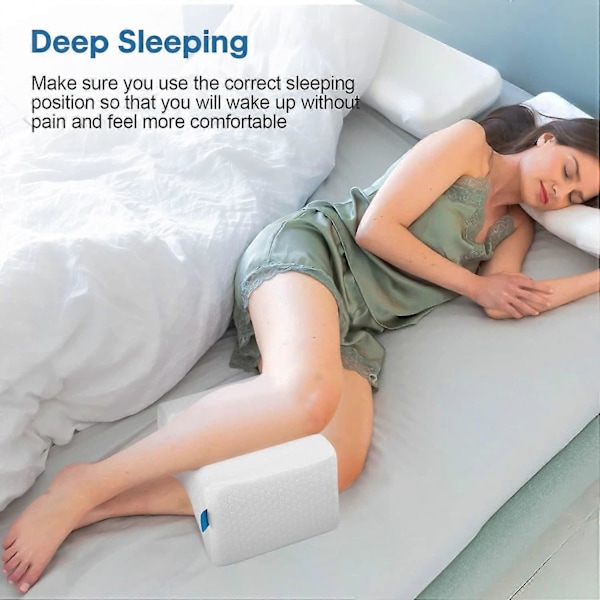 Knæpude i Memory Foam, Benpude til Søvn, til Sidesovere & Gravide Kvinder