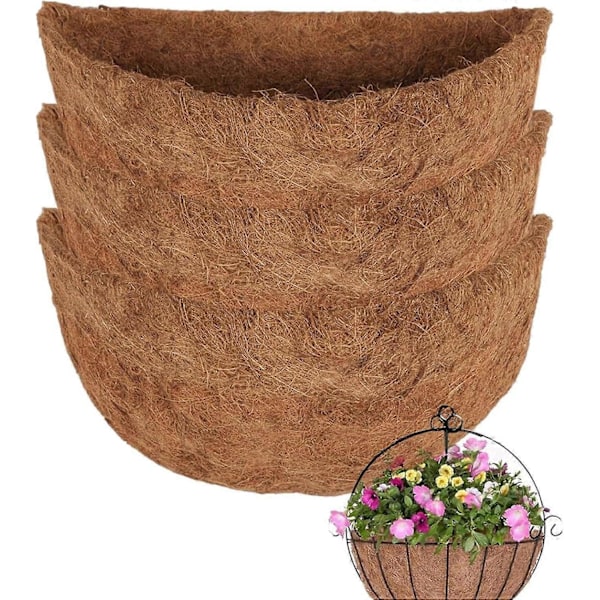 3 Hängande Korgfoder, Kokosfiberfoder För Hängande Korgar Växt Blommor