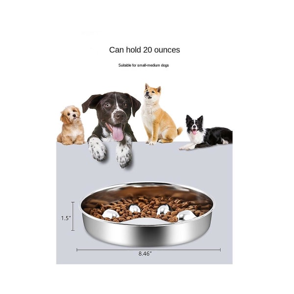 Stainless Steel Dog Bowl With Anti-skid Rubber Base Feeding Bowl Pets Feeder Bowl Water Bowl For Sm