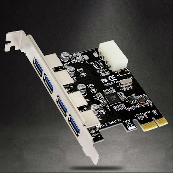 4 Port USB 3.0 PCI-E Udvidelseskort PCI Express PCIe USB 3.0 Hub Adapter 4-Port USB3.0 Controller