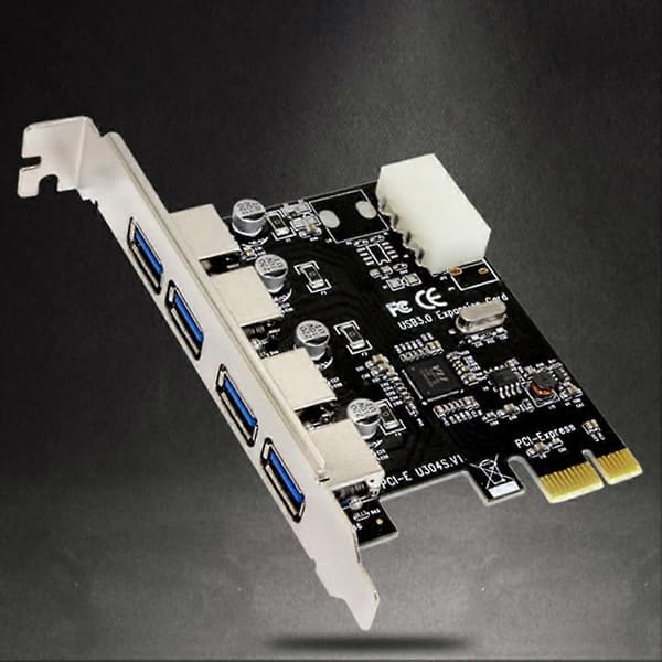 4 Port USB 3.0 PCI-E Utvidelseskort PCI Express PCIe USB 3.0 Hub Adapter 4-Port USB3.0 Kontroller
