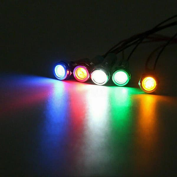 5 stk Indikatorlys Ledningsført Ultra Lys Vanntett 6mm LED Dash Panel Advarselslampe for Bil