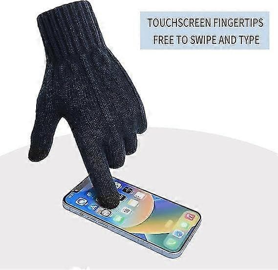 Vinter Touchscreen Handsker Til Mænd Kvinder Varme Vinterhandsker Til Camping Vandreture Udendørs Aktiviteter Om Vinteren, Touch Screen Handsker, Blå