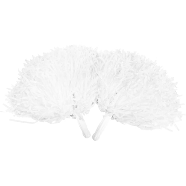 2 stk Cheerleader Pom Poms for Sports Party Dance Tilbehør (Hvit)