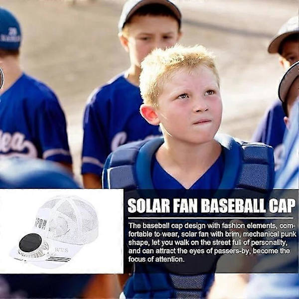 Mesh Baseball Kasket til Voksne med Solcelleventilator, Sommer UV Beskyttelse