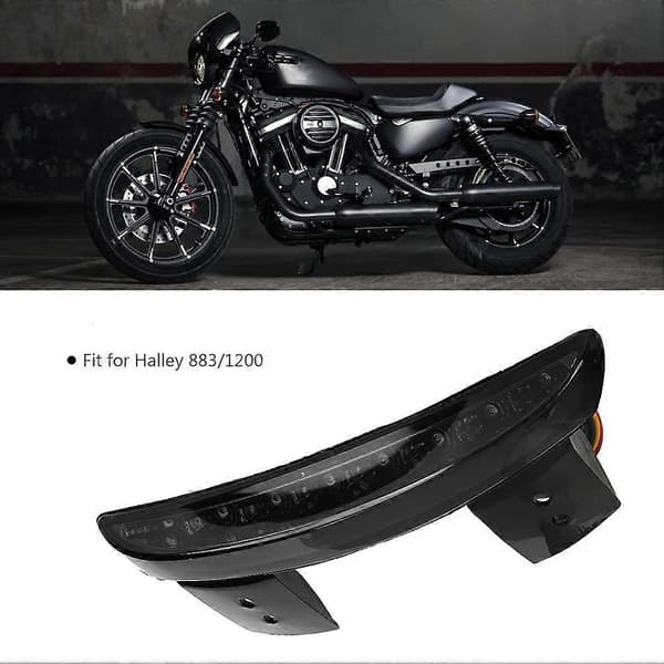 Motorcykel LED Baglygte Bremslys Tilbehør Transparent Modificeret Lampe (Røg)