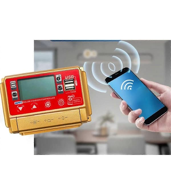 12/24V MPPT Solar Charge Controller Wifi Bluetooth Solpanel Batteri Smart Regulator 50A