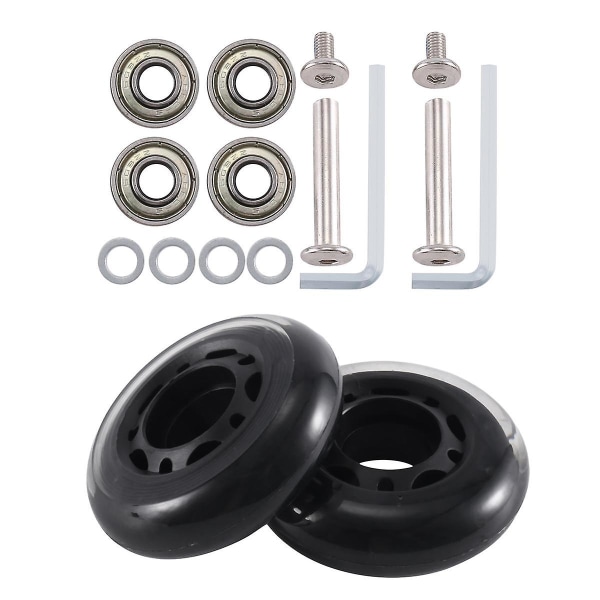 60mmx18mm Ersättningshjul för Resväska med Axlar, Skiftnyckel, Deluxe Reparation med PU-Hjul, Kolstål