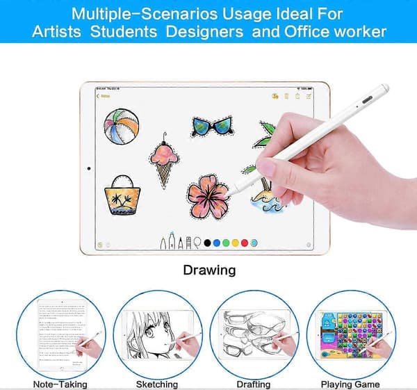 Styluspenna för Apple iPad Pencil - Aktiv penna med handflataavvisning Kompatibel med 2018-2020 Apple iPad 9:e 8:e 7:e 6:e generationen iPad Air 4:e 3:e generationen