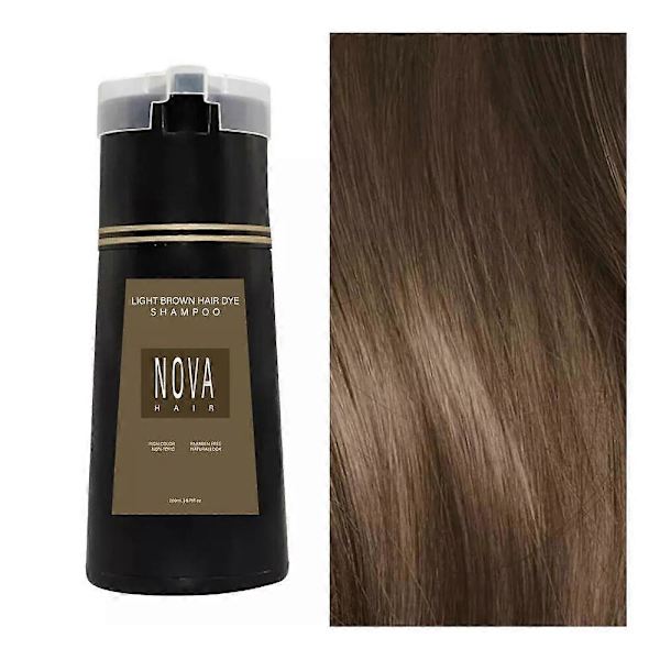 Nova Hårfarve Shampoo, Nova Hårfarve Instant Shampoo, Hårfarve Shampoo til Hår Light Brown