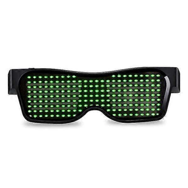 Bluetooth LED Party Briller Tilpassede Språk USB-Lading Blinkende Lysende Briller Konsert Solbriller
