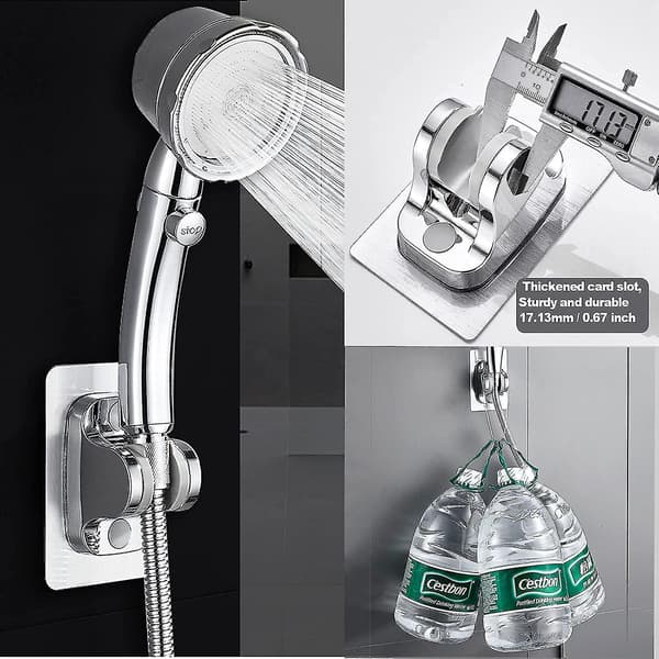 Supersterk Selvklebende Panel Dusjhodeholder - Justerbar Vinkel, 12cm
