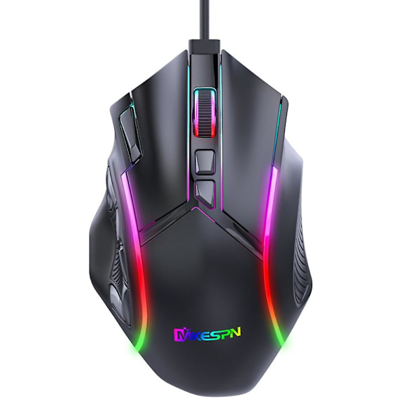 Ryra Professionel Gaming Mus 12 Knapper Led Optisk Usb Kablet Mus Rgb Lyseffekter