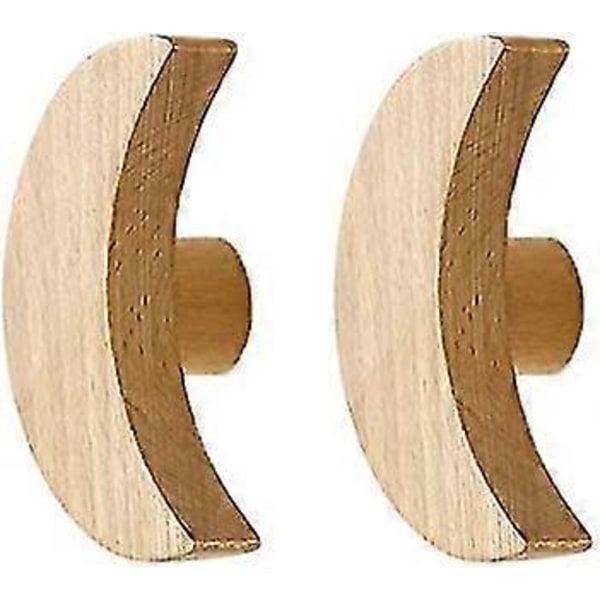 Väggkrokar Barn Trä Väggkrok Väggmonterad Hängare Klädhängare För Väskor Handdukar Och Ytterkläder Skandinavisk Inredning (2-pack)