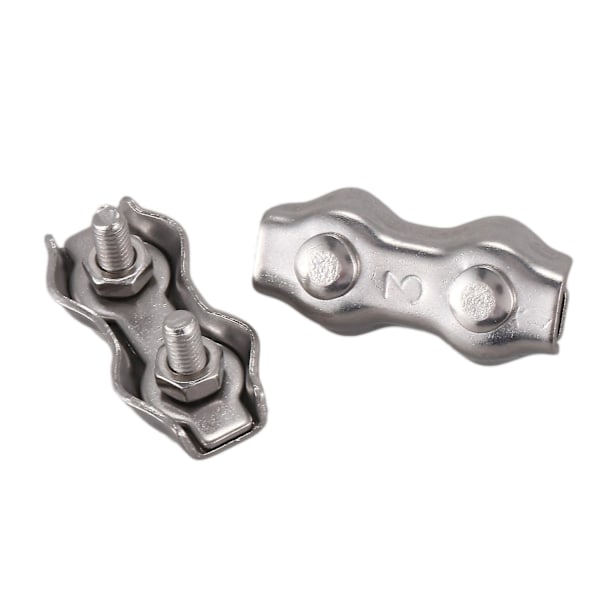 10 stk. 3mm Duplex Clips Rustfrit Stål Tråd Kabeltov Greb Klemmer Caliper