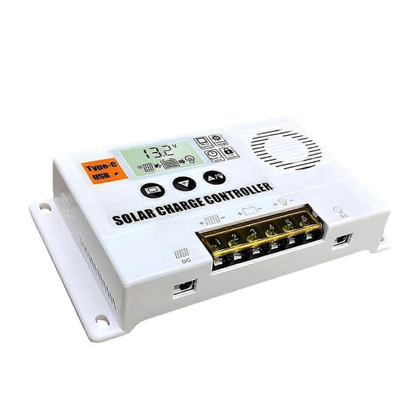 12/24V 30A PWM Solarladdningsregulator, Solpanelregulator med LCD-display för Litium och Floo