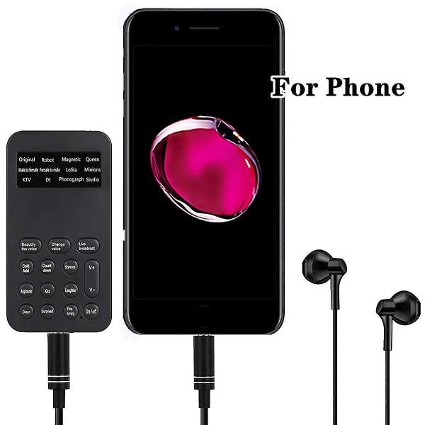 Röstväxlare Handhållen mikrofon Röstväxlare med ljud Multifunktionella effekter Maskinkompatibel telefon/ps4 (s9)