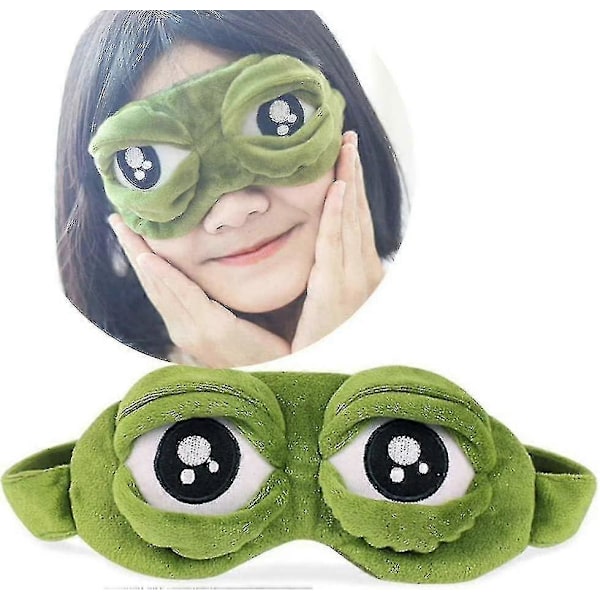 3D Groda Ögonmask - Söt Tecknad Groda Ögonbindel, Supermjuk Ögonmask_l