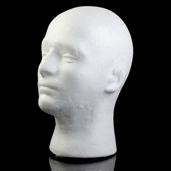 Mandlig Hovedmodel Letvægts Robust Styrofoam Holdbar Skum Paryk Stativ til Udstilling