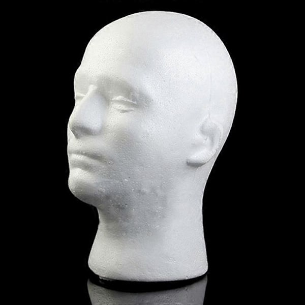 Mannlig Hodemodell Lett og Solid Styrofoam Varig Skum Parykk Stativ for Utstilling