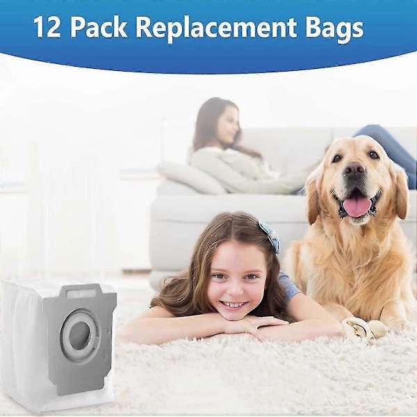 12-pack dammsugarpåsar kompatibla ersättningar för iRobot Roomba I3, i4, i6