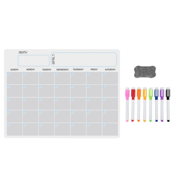 A3 Magnetic Whiteboard Tørslet kalendersæt Whiteboard ugeplanlægger til køleskab Køleskabssæt