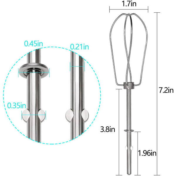 W10490648 Käsivatkain Turbo-vispilät KitchenAid-vatkaimelle - Korvaa - Soseiden, smoothieiden, shakejen, kananmunanvalkuaisten sekoittamiseen 2 kpl