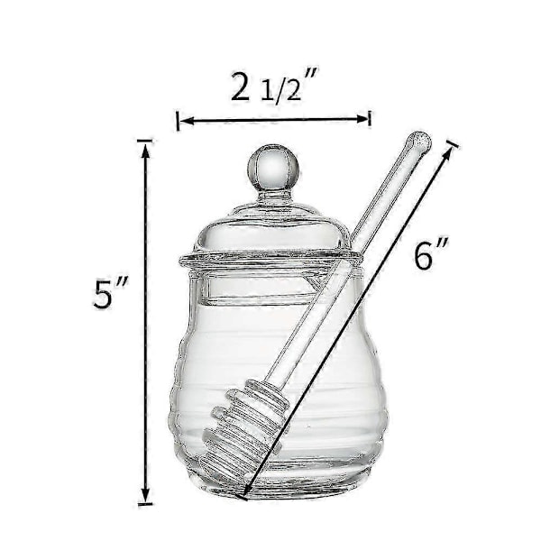 Glas Honningkrukke Med Dyp Transparent Honningpotte 265 ml, 9 Ounces