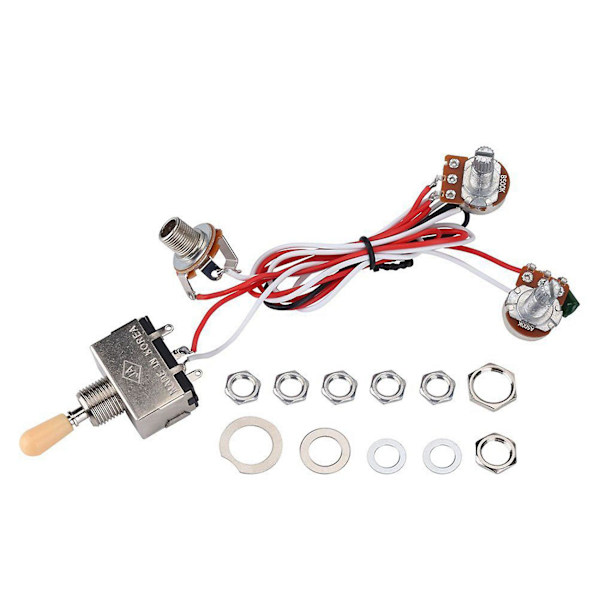 2x Gitar Ledningsnett 3-veis Bryter 1v1t 500k Elektrisk Gitar 2 Humbuckers