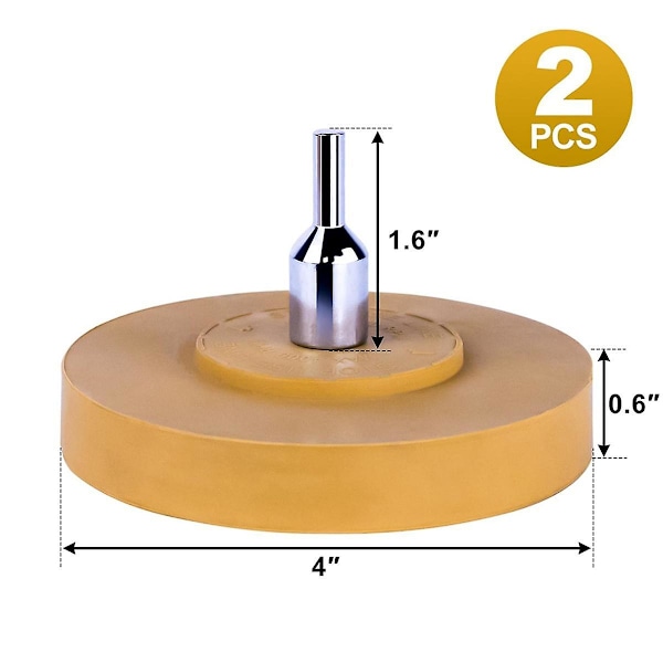 Dekalfjerningshjul med adapter, 2-pakning, 4 tommer gummihjul for bor