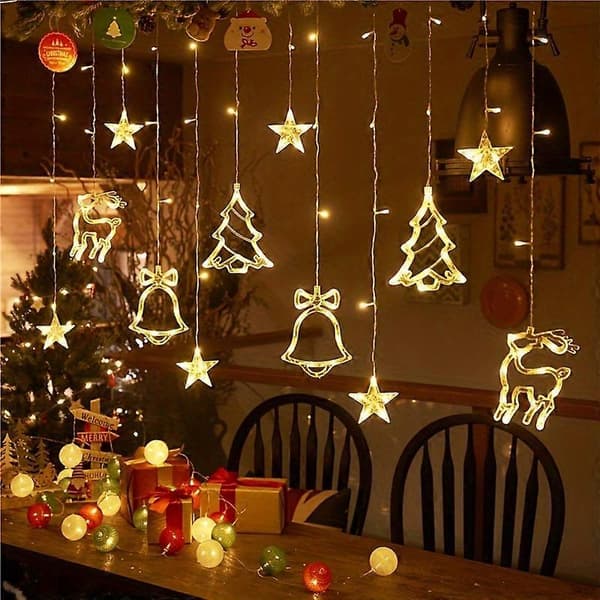 Orlite Varma LED Ljusslinga - Perfekt för Jul, Bröllop & Utomhusdekoration | Inkluderar Gran, Klocka, Älg & Stjärndesign | Batteri/USB-driven