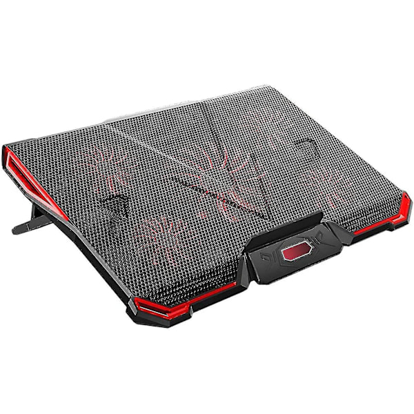 Laptop Cooling Pad, 12"-17" Laptop Cooler With 5 Quiet Fans Red Led Light, Gaming Laptop - ZCL2429