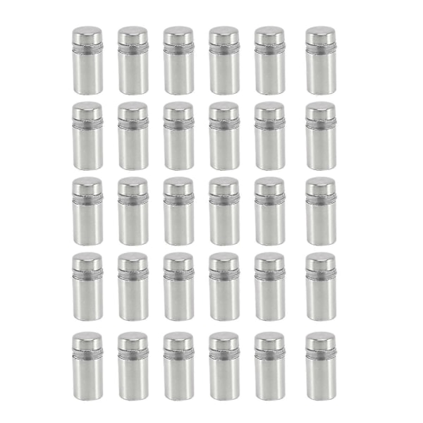 30 Stycken 12 X 22mm Rostfritt Stål Distans Glas Hållare Skyltmontering -Z