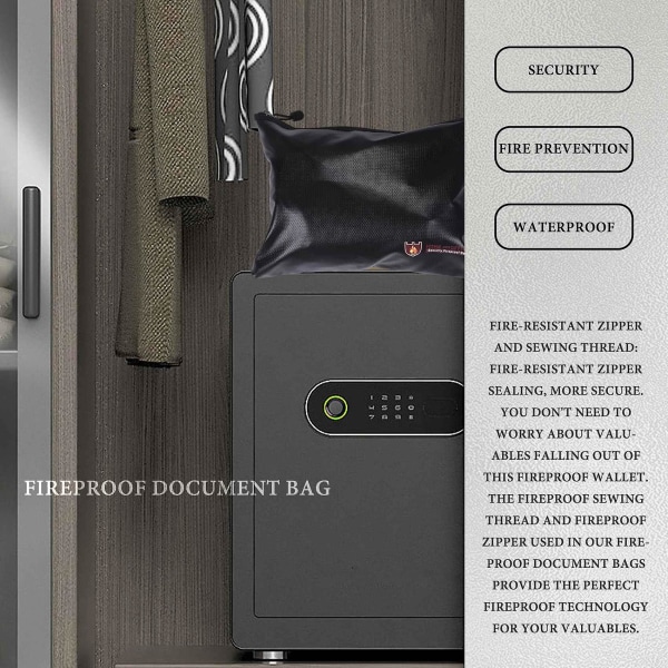 Brandsäker dokumentväska, vattentäta och brandsäkra dokumentväskor, brandsäker pengapåse för A4 dokument H