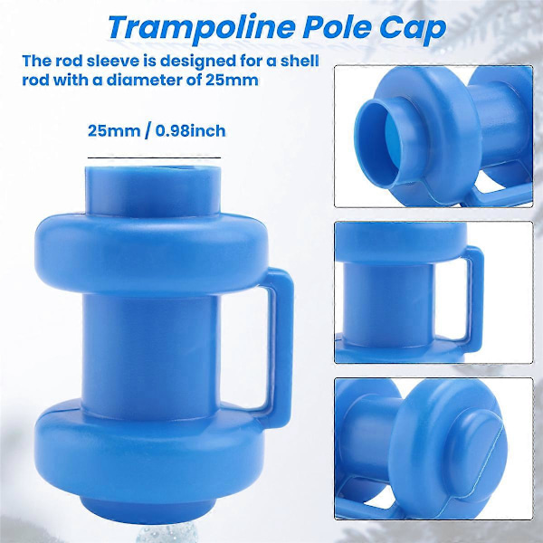 12 st Trampolinskydd 25 mm, Trampolinändskydd för att fästa säkerhetsnätet på nätstolparna