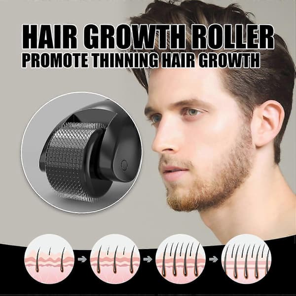 JAYSUING Hårväxt Roller Säker Smärtfri Titan Microneedle Roller Stark Rot Näring Hårbotten Läker -8390696389926