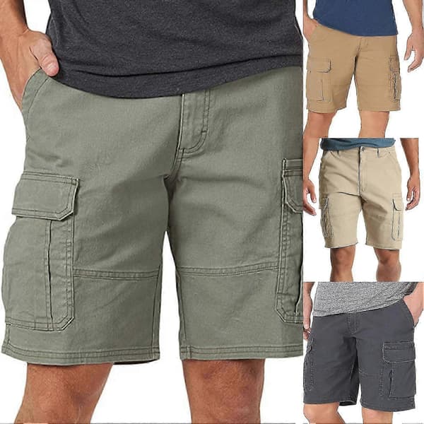 Cargo Shorts Multi Lommer Tynde Herre Ensfarvede All Match Shorts VCNMR L Grey
