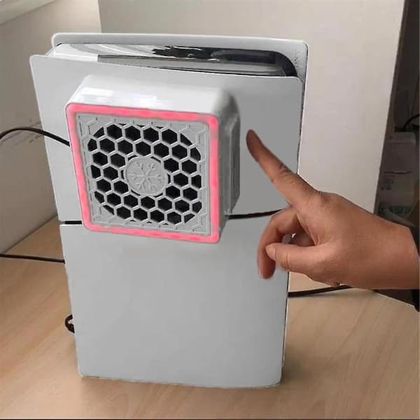 Passer for Slim Spillkonsoll Vert Vifte Radiator Kjølevifte Vert Sidevifte med LED-lys
