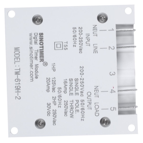 Tm-619H-2 230Vac Ugentlig Programmerbar Digital Timer Lyskontakt Udgang 220V Spænding Med Støvbeskyttelse