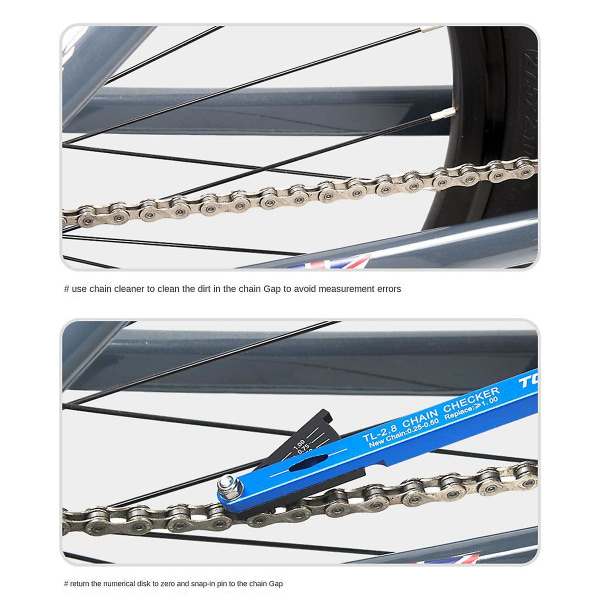 Cykelkædeslidindikator Værktøj Chain Checker Multifunktionel kædemåler Måling